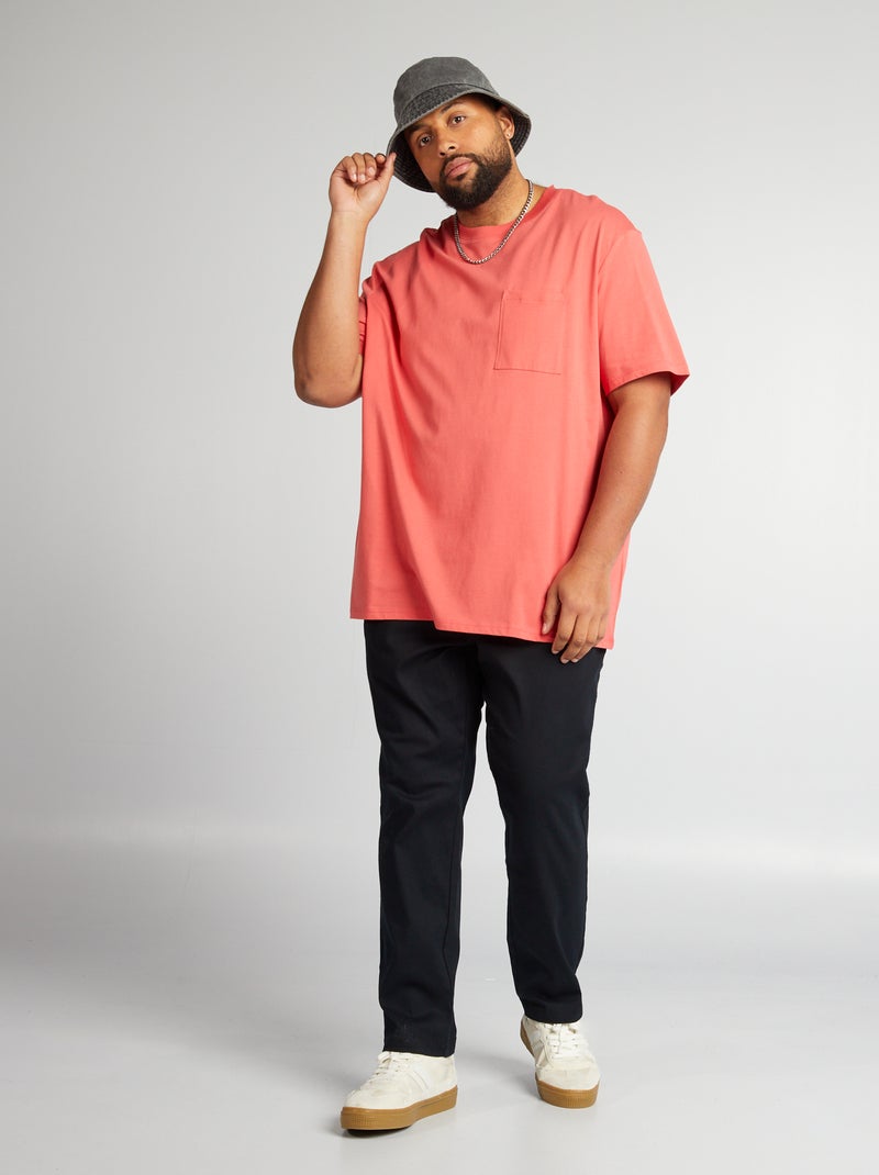 Chino met elastische tailleband zwart - Kiabi