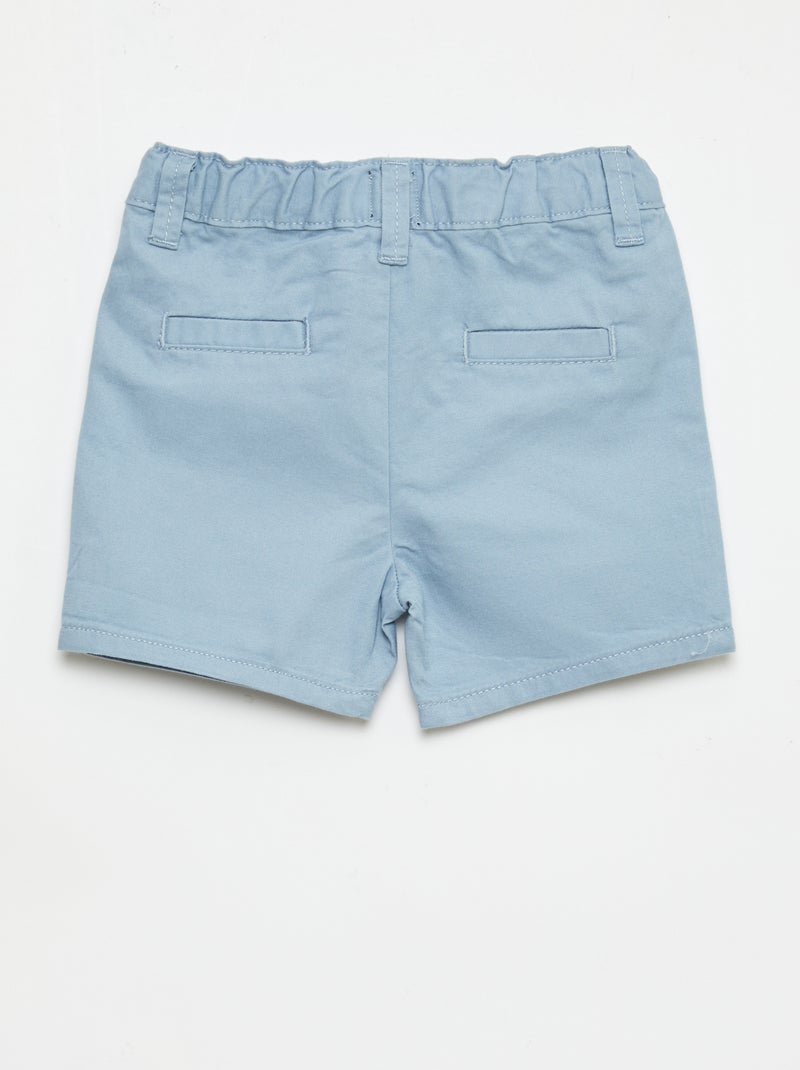 Chino short met verstelbare taille Blauw - Kiabi