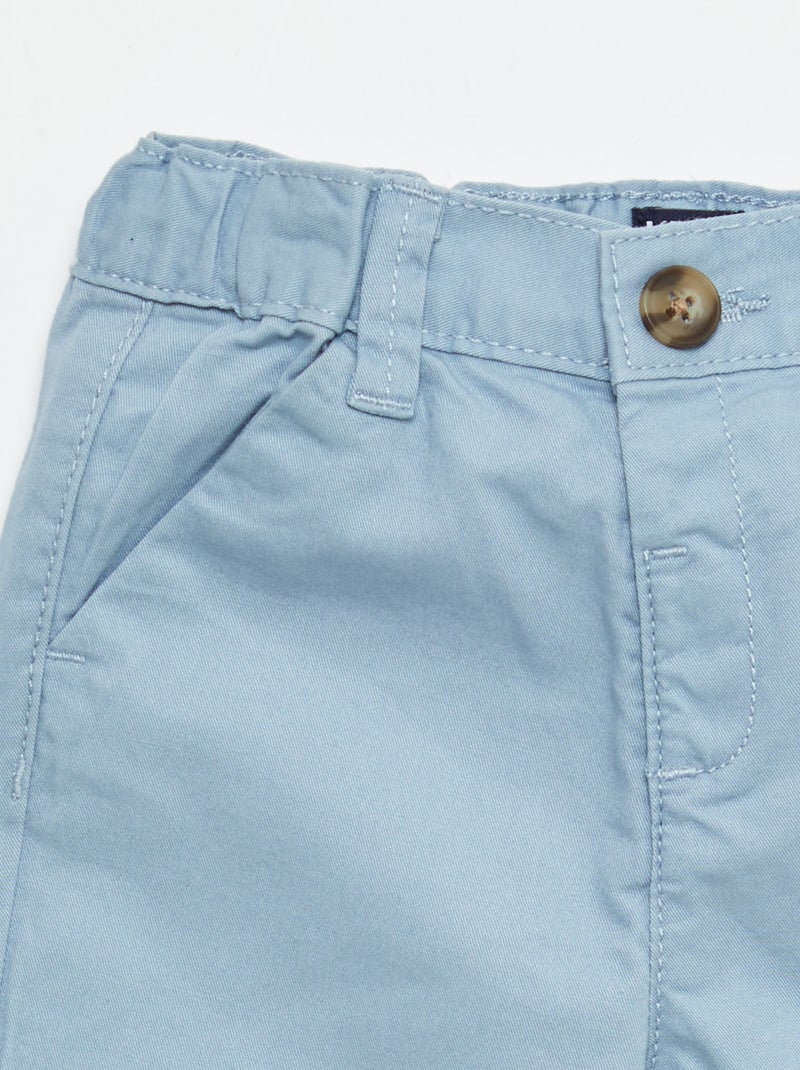 Chino short met verstelbare taille Blauw - Kiabi