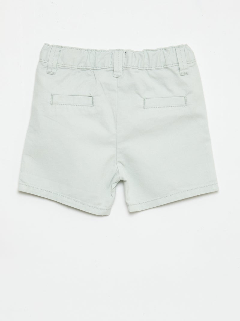 Chino short met verstelbare taille Lichtgroen - Kiabi