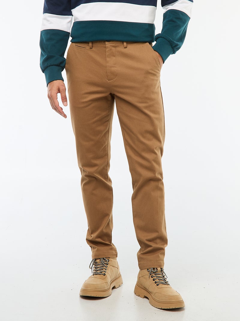 Chino van twill bruin - Kiabi