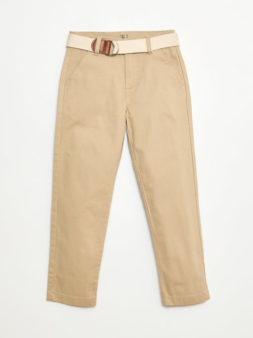 Chino van twill met ceintuur - 2-delig - Kiabi