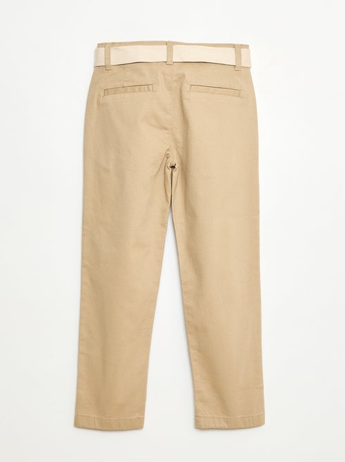 Chino van twill met ceintuur - 2-delig - Kiabi