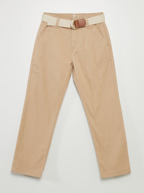 Chino van twill met ceintuur - Kiabi