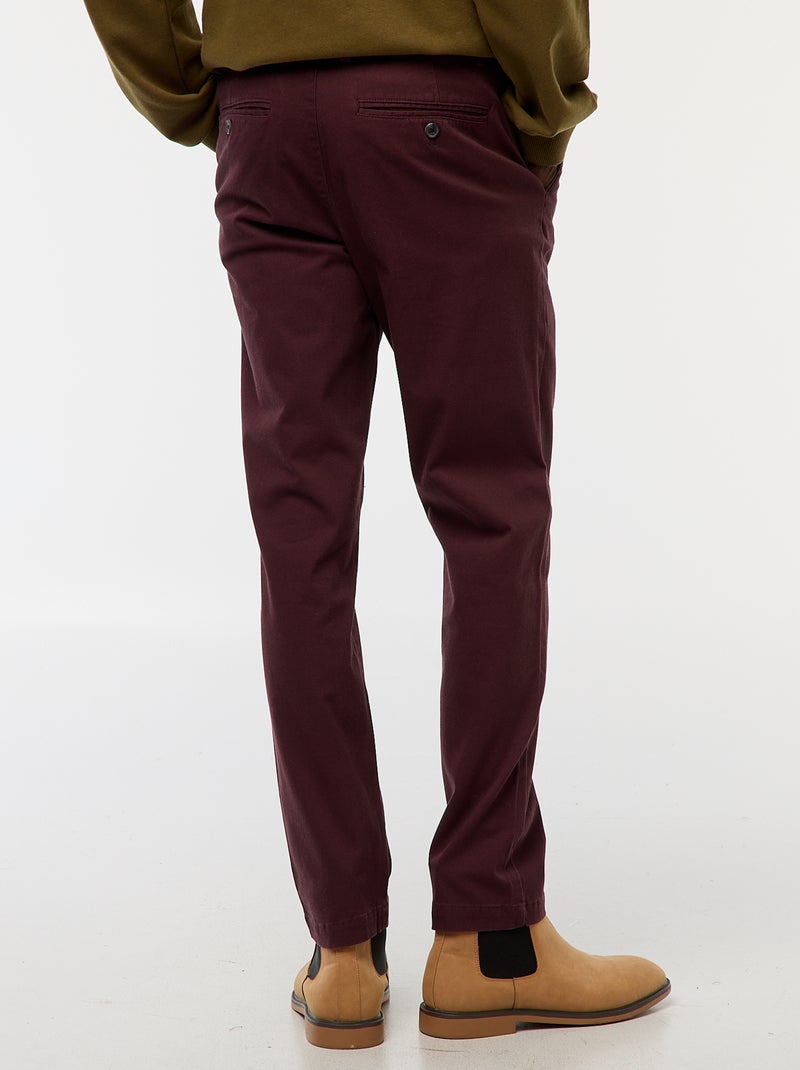 Chino van twill Paars - Kiabi