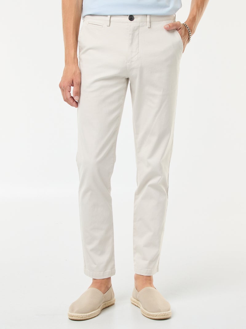 Chino van twill Wit - Kiabi