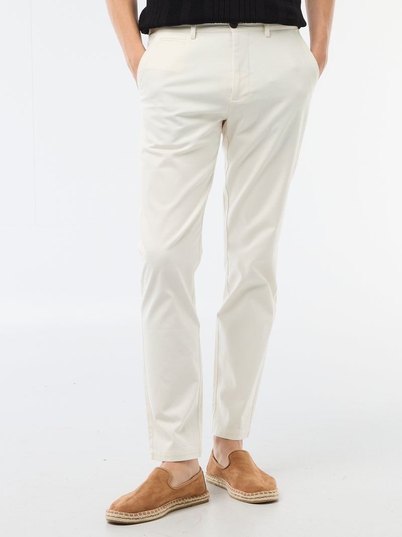 Chino van twill Wit - Kiabi