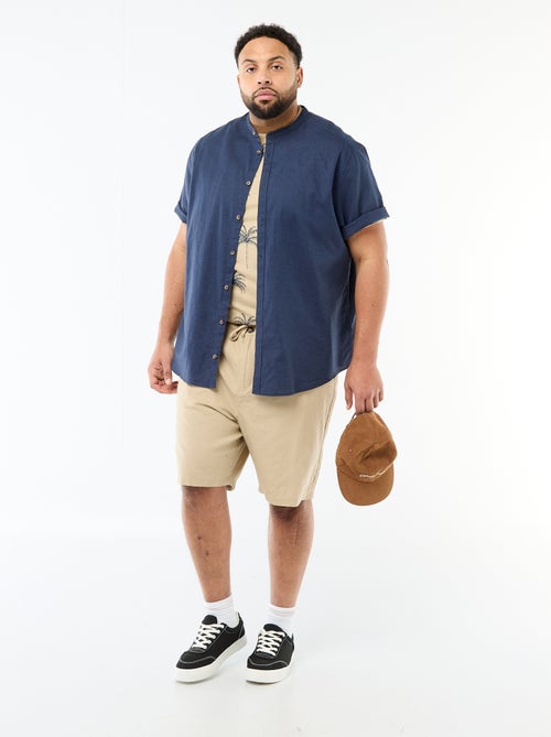 Chinobermuda met knoop- en ritssluiting + trekkoordjes - Kiabi