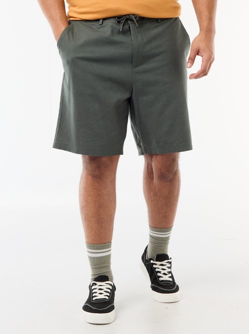 Chinobermuda met knoop- en ritssluiting + trekkoordjes - Kiabi