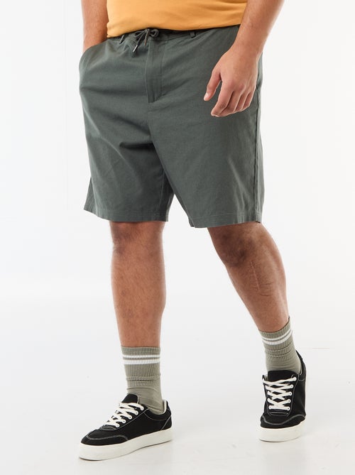 Chinobermuda met knoop- en ritssluiting + trekkoordjes - Kiabi