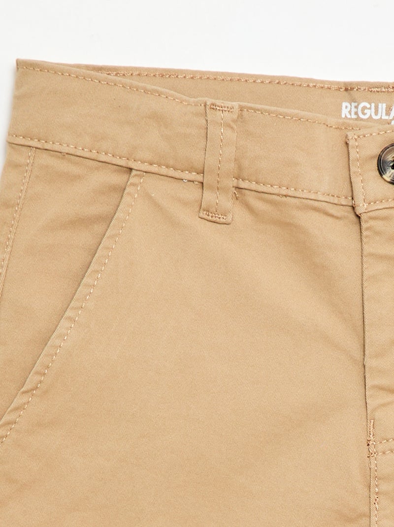 Chinobermuda van twill Biege - Kiabi