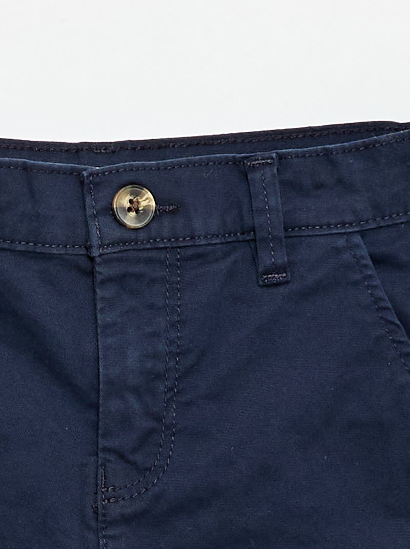 Chinobermuda van twill Blauw - Kiabi