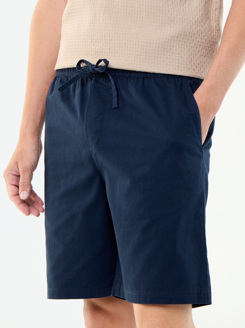 Chinobermuda van twill Blauw - Kiabi