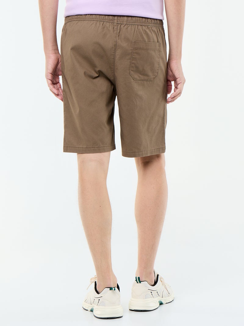Chinobermuda van twill Bruin - Kiabi