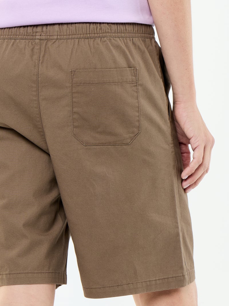 Chinobermuda van twill Bruin - Kiabi