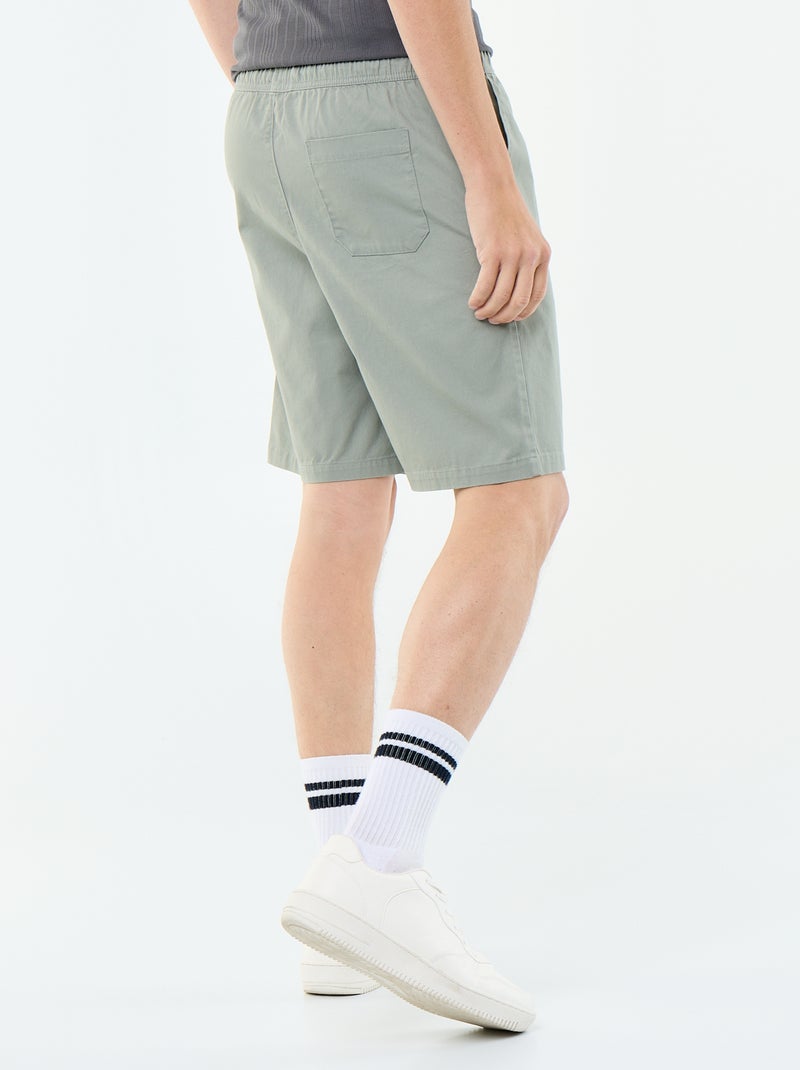 Chinobermuda van twill Groen - Kiabi