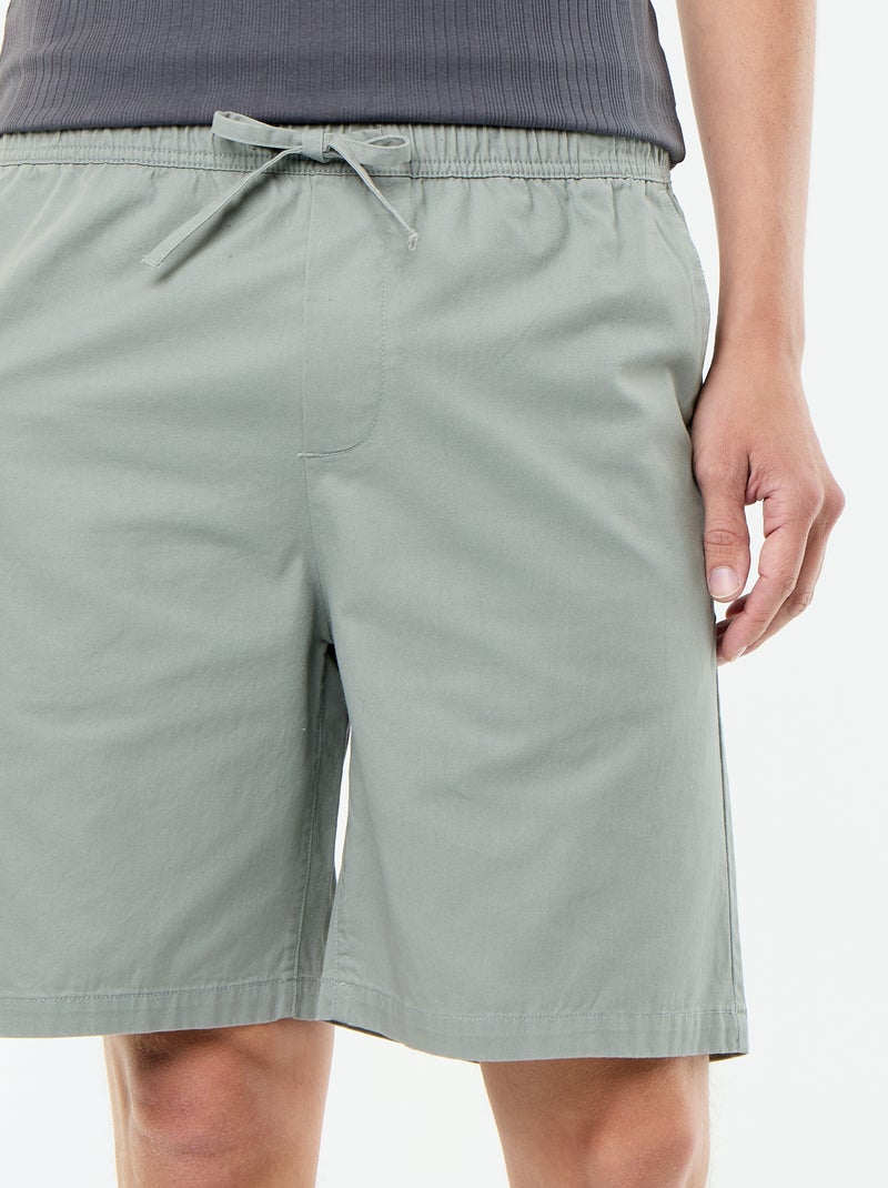 Chinobermuda van twill Groen - Kiabi