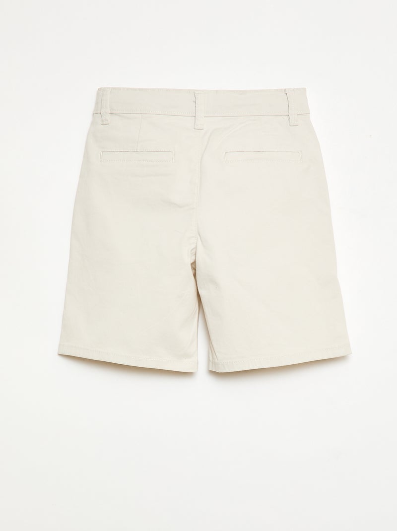Chinobermuda van twill Wit - Kiabi