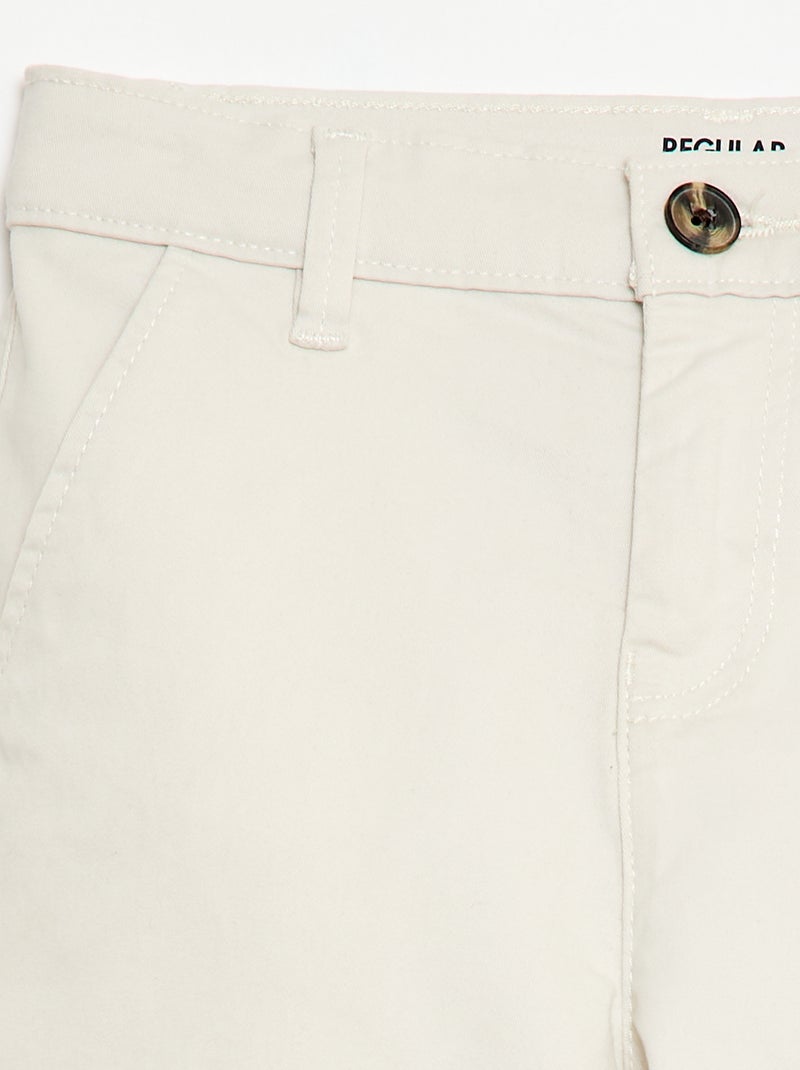 Chinobermuda van twill Wit - Kiabi