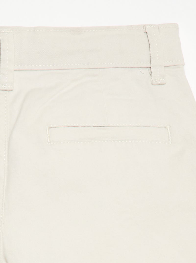 Chinobermuda van twill Wit - Kiabi