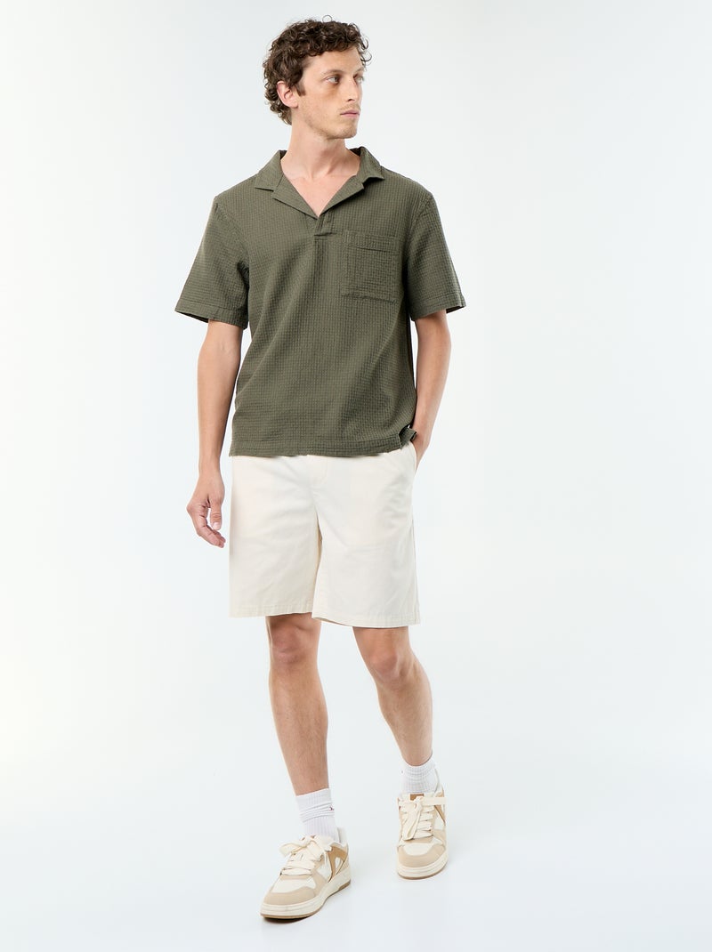 Chinobermuda van twill Wit - Kiabi