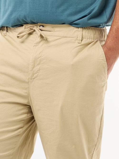 Chinobroek van katoentwill met trekkoordjes - Kiabi