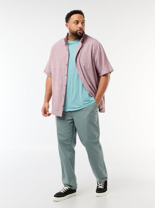 Chinobroek van katoentwill met trekkoordjes - Kiabi