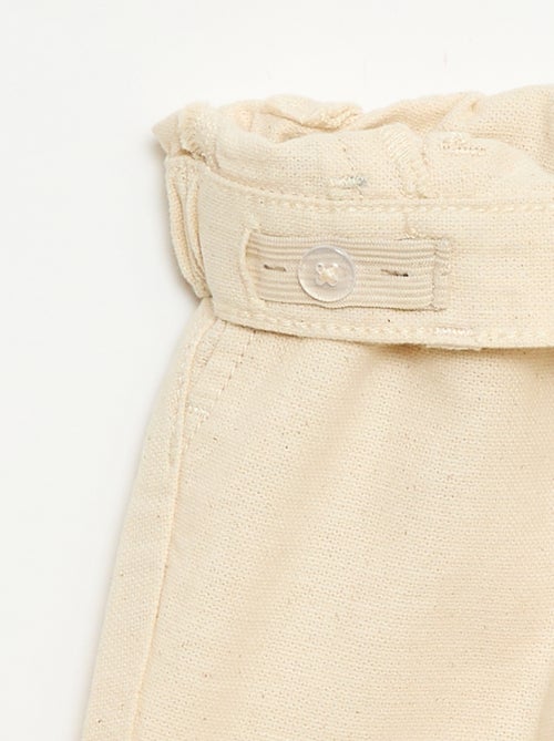 Chinobroek van linnenmix met bretels - Kiabi