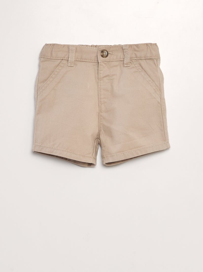 Chinoshort van twill BIEGE - Kiabi