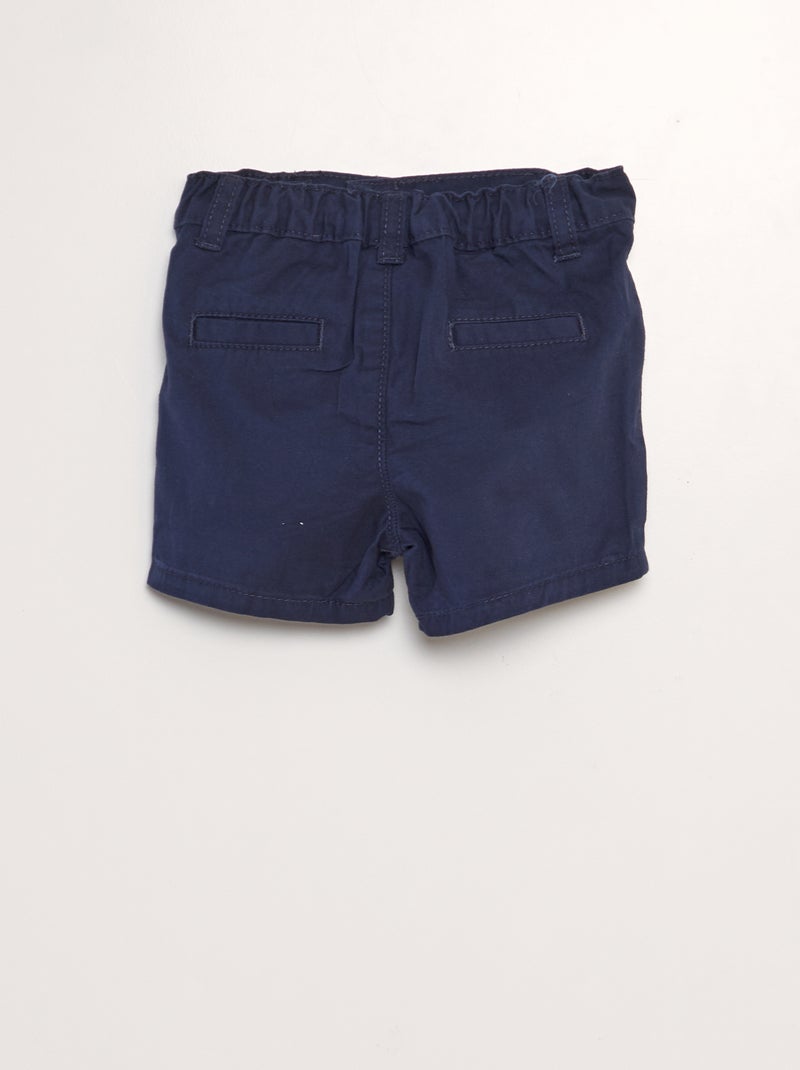 Chinoshort van twill DONKERBLAUW - Kiabi