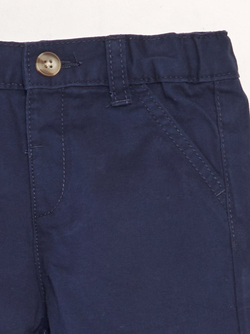 Chinoshort van twill DONKERBLAUW - Kiabi