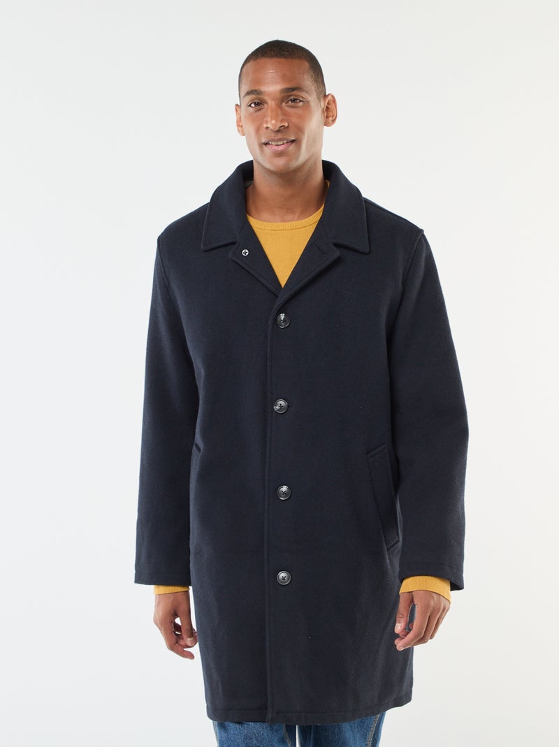 Chique, lange, warme jas Blauw - Kiabi