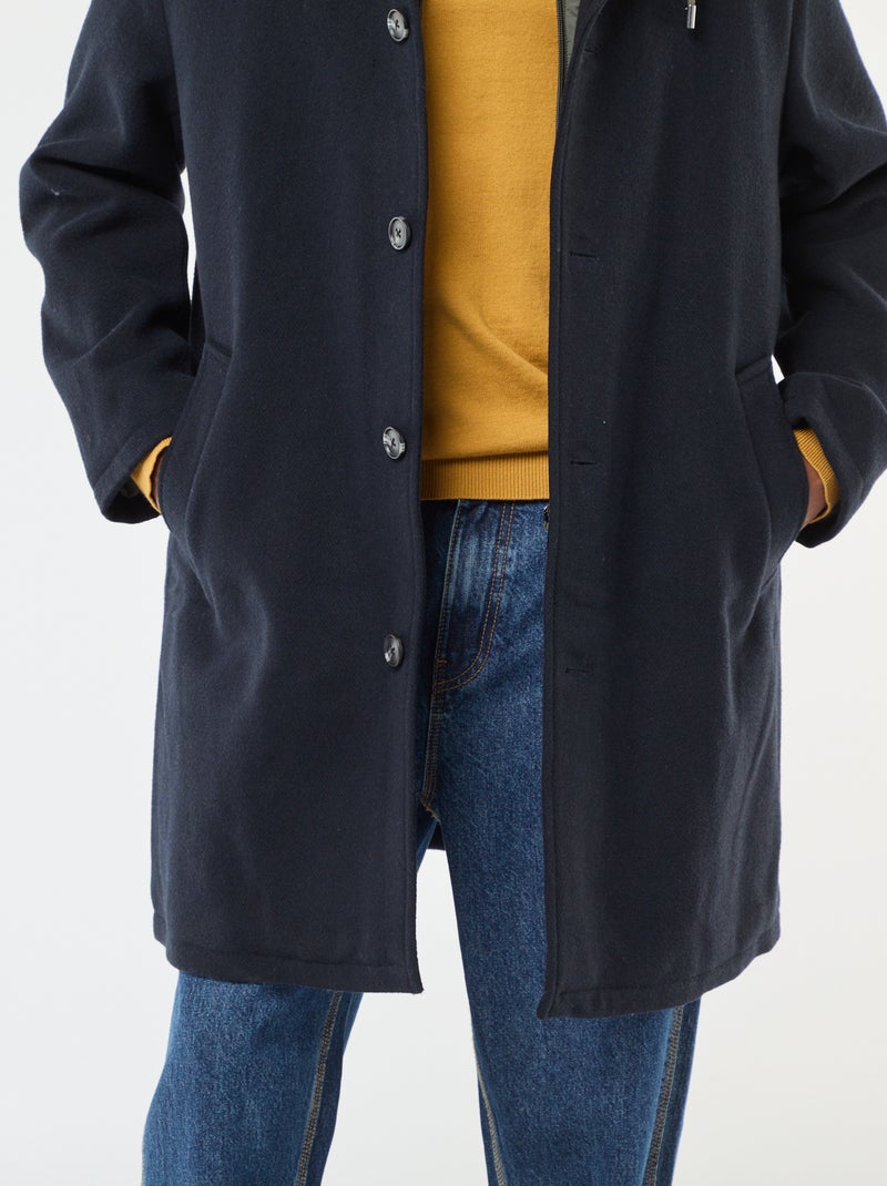 Chique, lange, warme jas Blauw - Kiabi