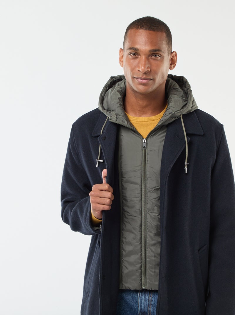 Chique, lange, warme jas Blauw - Kiabi