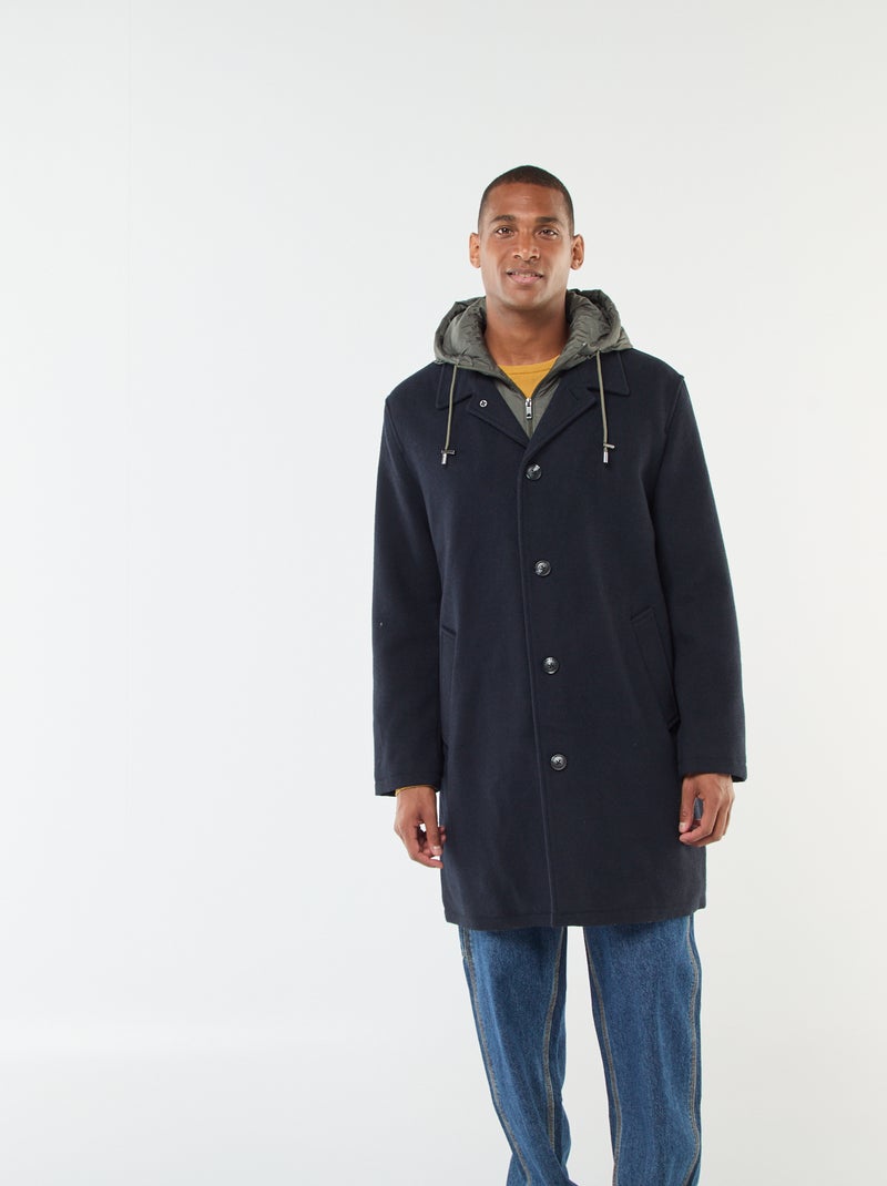 Chique, lange, warme jas Blauw - Kiabi