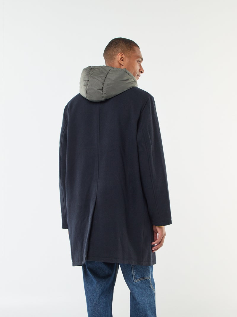 Chique, lange, warme jas Blauw - Kiabi