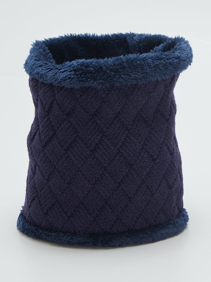 Cirkelsjaal met fleecevoering BLAUW - Kiabi