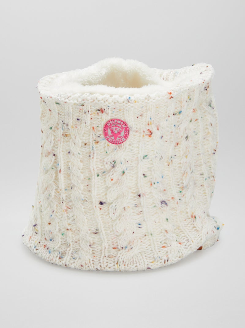 Cirkelsjaal van fleece WIT - Kiabi