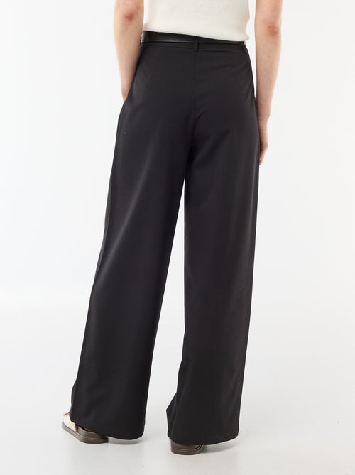 City broek met wijde pijpen en riem - Kiabi