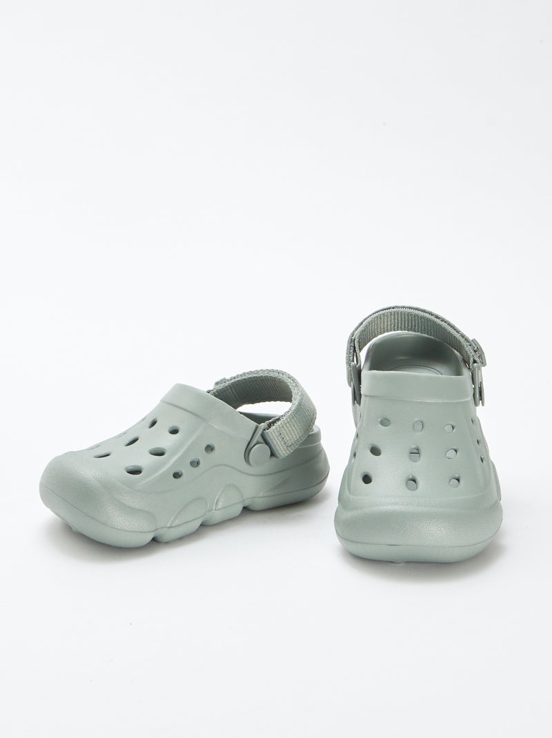 Clogs van gegoten kunststof met klittenband GROEN - Kiabi