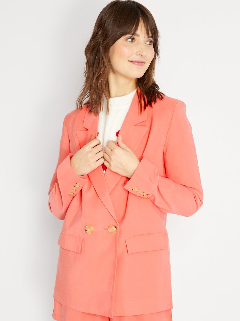 Colbert met dubbele knopenrij roze - Kiabi