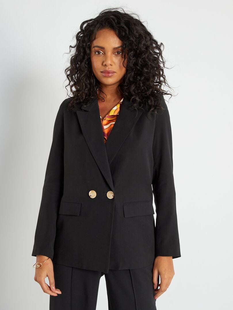 Colbert met dubbele knopenrij - zwart - Kiabi - 29.00€