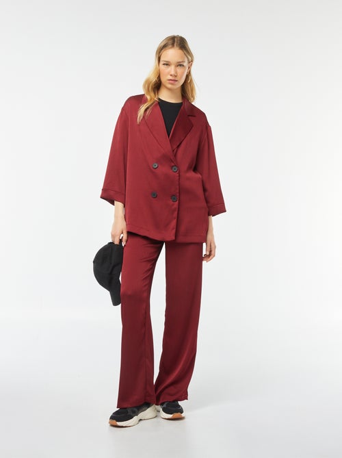 Colbertjasje van crêpeachtige stof met 3/4-mouw - Kiabi