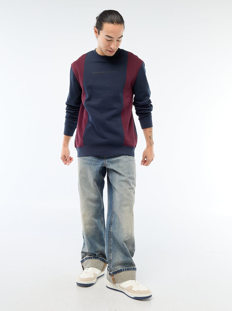 Colorblock sweater in sportswearstijl Blauw - Kiabi