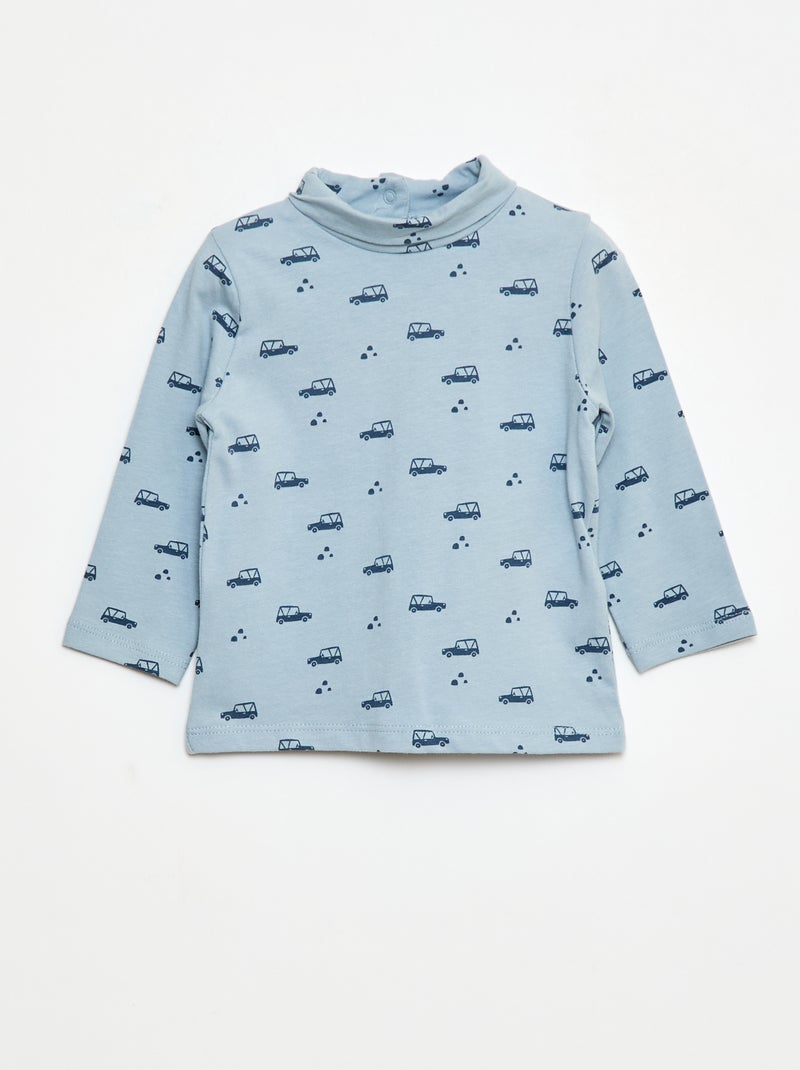 Coltrui met opstaande kraag en motiefje Blauw - Kiabi