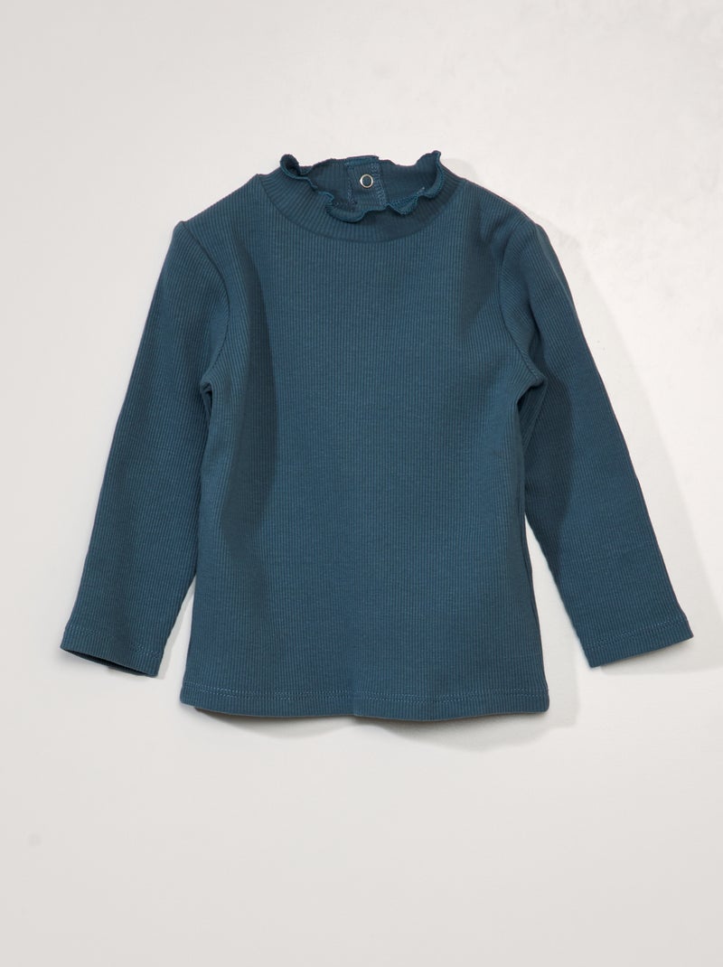 Coltrui van ribstof met halve opening achteraan BLAUW - Kiabi