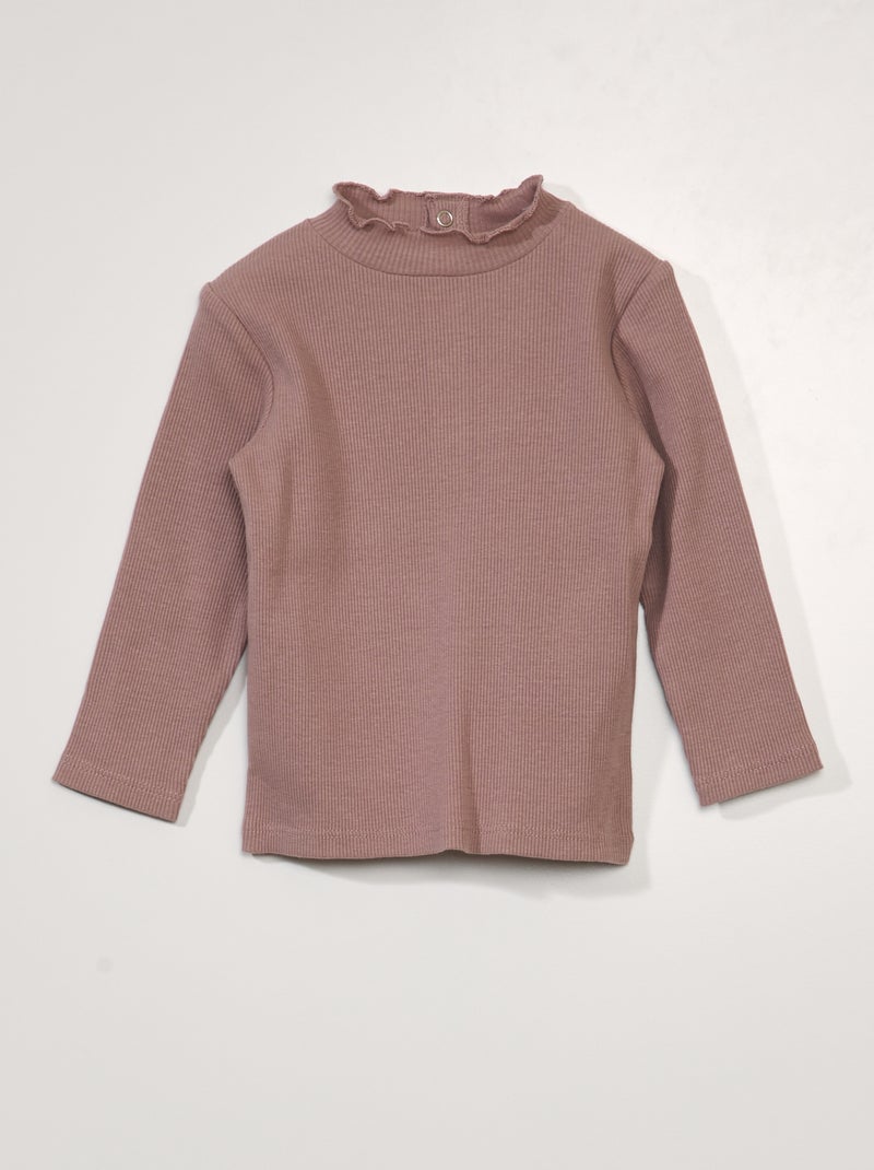 Coltrui van ribstof met halve opening achteraan ROSE - Kiabi