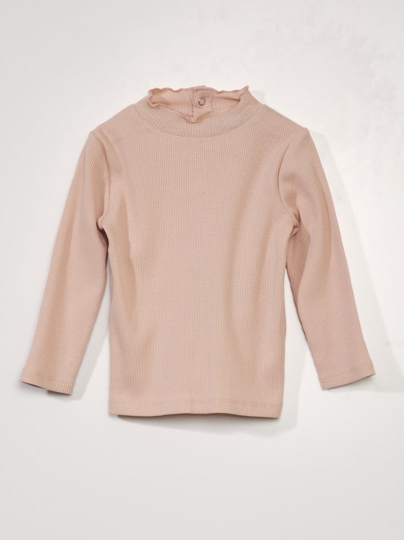 Coltrui van ribstof met halve opening achteraan ROSE - Kiabi