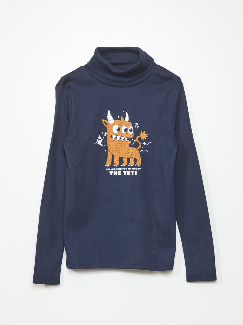 Coltruitje met print BLAUW - Kiabi