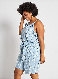 Combishort met volant en bloemenprint - Kiabi